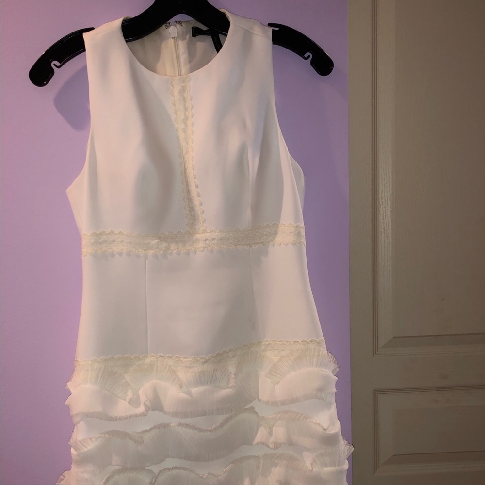 BCBG white semi-formal dress